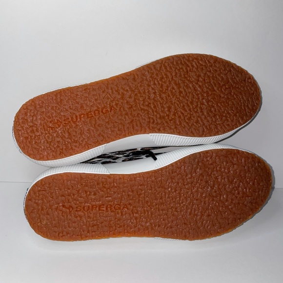 NWOB Superga Velvet White Leopard Sneakers - Picture 9 of 10
